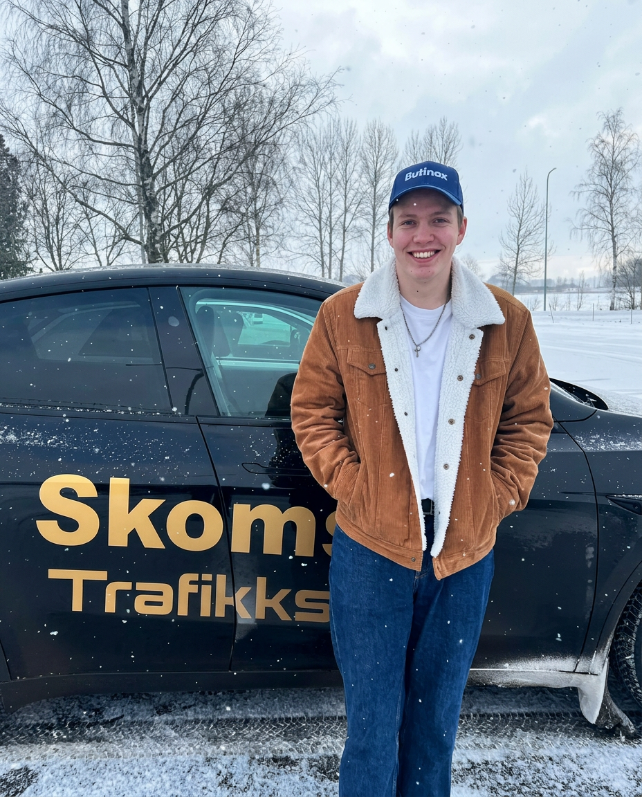 Adrian har bestått førerprøven Klasse B automat hos Skomsøy Trafikkskole på Nøtterøy